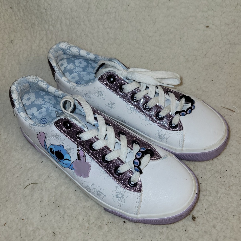 Ground Up Disney Stitch Womens Lace Up Sneakers Size 8 Purple Glitter - Picture 2 of 13